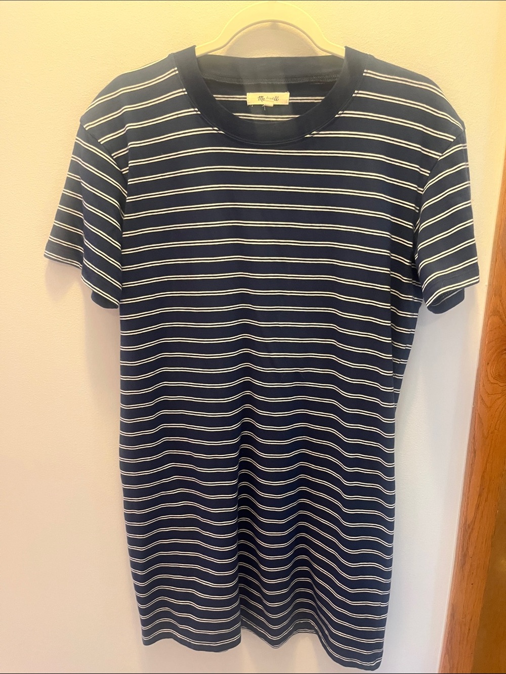 Madewell Navy and White Striped Dress